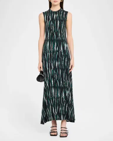 Proenza Schouler White Label Jordyn Sleeveless Abstract-Print Jersey Maxi Dress | Thumbnail 6