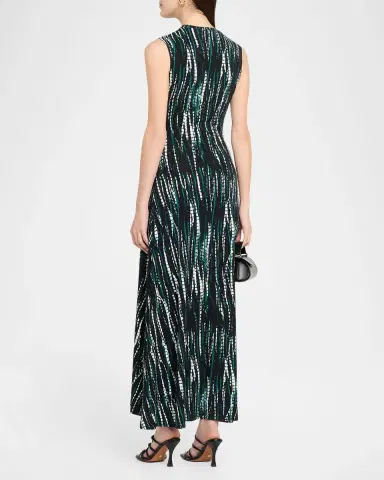 Proenza Schouler White Label Jordyn Sleeveless Abstract-Print Jersey Maxi Dress | Thumbnail 7