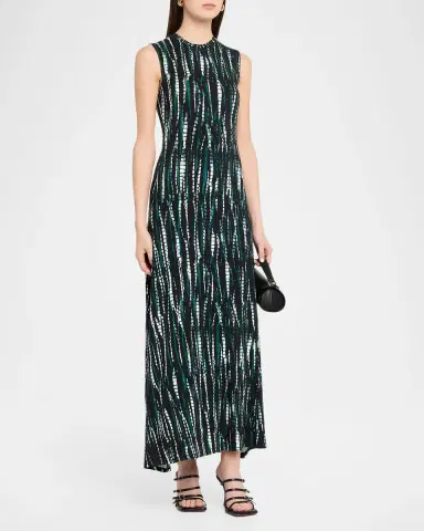Proenza Schouler White Label Jordyn Sleeveless Abstract-Print Jersey Maxi Dress | Thumbnail 8