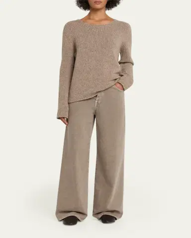 THE ROW Nitha Cashmere Knit Crewneck Sweater | Thumbnail 2 THE ROW Nitha Cashmere Knit Crewneck Sweater | Thumbnail 2