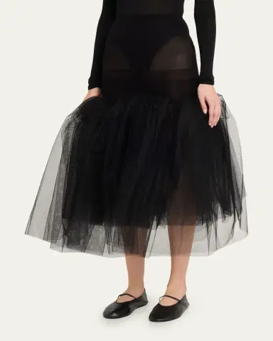 Junya Watanabe Drop-Waist Sheer Tulle Midi Skirt | Thumbnail 4 Junya Watanabe Drop-Waist Sheer Tulle Midi Skirt | Thumbnail 4