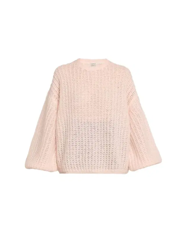 Toteme Puffed Mohair Knit Balloon-Sleeve Sweater