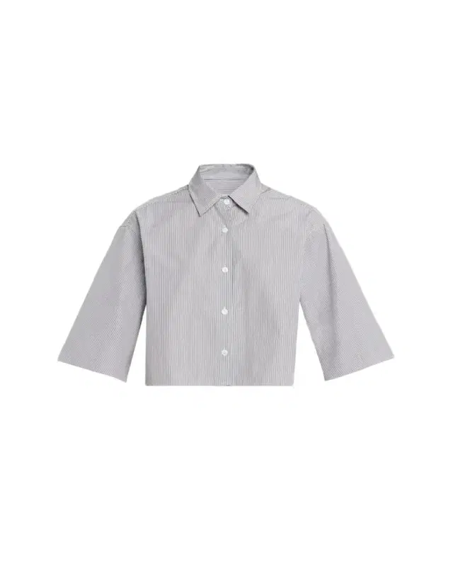 Cropped Short-Sleeve Button-Down Shirt