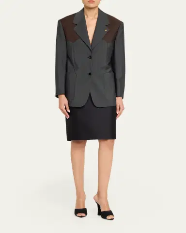 Versace Wool Colorblock Jacket | Thumbnail 2 Versace Wool Colorblock Jacket | Thumbnail 2