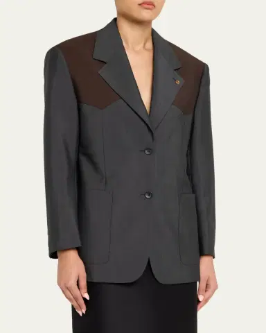 Versace Wool Colorblock Jacket | Thumbnail 4 Versace Wool Colorblock Jacket | Thumbnail 4