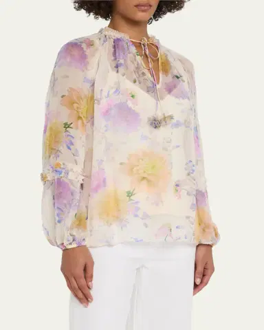 Zimmermann Luna Ruffle Billow Blouse | Thumbnail 4
