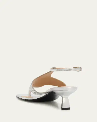 NODALETO Dona Nova Embellished Metallic Leather Kitten-Heel Sandals | Thumbnail 2 NODALETO Dona Nova Embellished Metallic Leather Kitten-Heel Sandals | Thumbnail 2