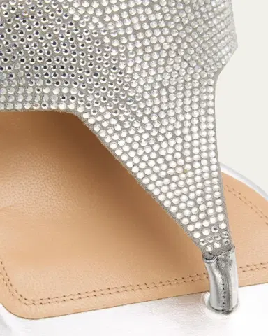 NODALETO Dona Nova Embellished Metallic Leather Kitten-Heel Sandals | Thumbnail 3 NODALETO Dona Nova Embellished Metallic Leather Kitten-Heel Sandals | Thumbnail 3