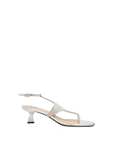NODALETO Dona Nova Embellished Metallic Leather Kitten-Heel Sandals | Thumbnail 1 NODALETO Dona Nova Embellished Metallic Leather Kitten-Heel Sandals | Thumbnail 1