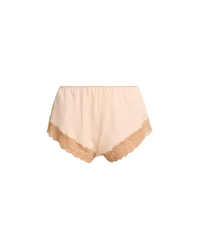 Chloe Lace-Trim Floral Silk Jacquard Pull-On Shorts