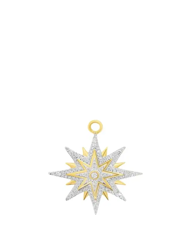 SW 18K Gold & Diamond Sunburst Charm