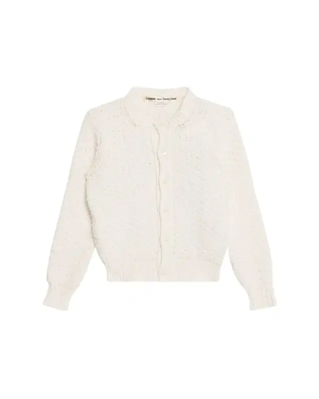 Comme des Garcons Open-Knit Crochet Crewneck Cardigan