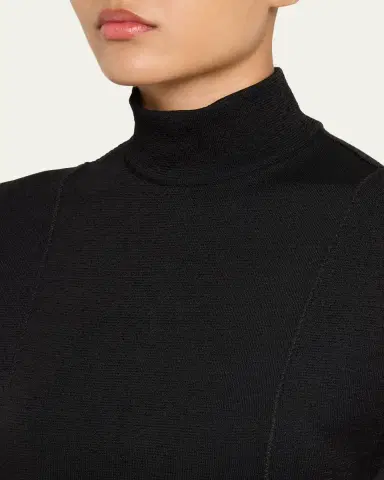 Alaïa Mock-Neck Cap-Sleeve Seam Paneled Dress | Thumbnail 5 Alaïa Mock-Neck Cap-Sleeve Seam Paneled Dress | Thumbnail 5