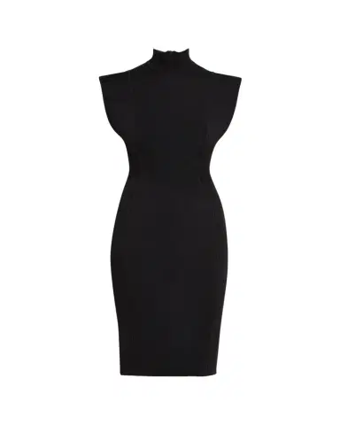 Alaïa Mock-Neck Cap-Sleeve Seam Paneled Dress | Thumbnail 1 Alaïa Mock-Neck Cap-Sleeve Seam Paneled Dress | Thumbnail 1