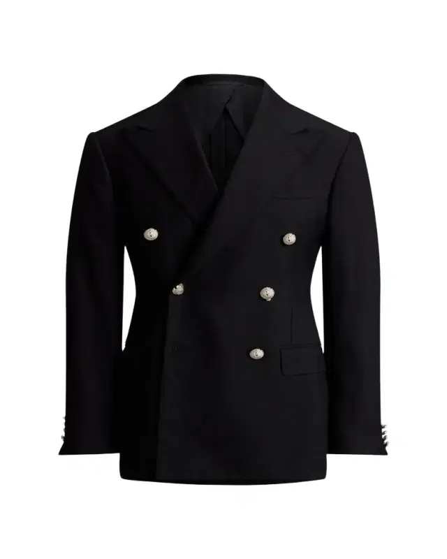 Men's Cashmere and Wool Peak Lapel Double-Breasted Blazer