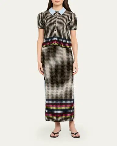 Christopher John Rogers Wave Knit Midi Pencil Skirt | Thumbnail 2
