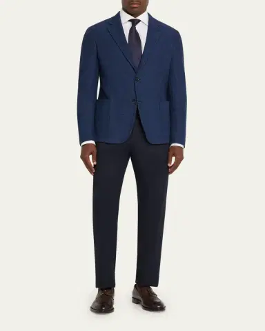 Zegna Men's Cotton Jerseywear Patch-Pocket Blazer | Thumbnail 2