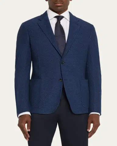 Zegna Men's Cotton Jerseywear Patch-Pocket Blazer | Thumbnail 4