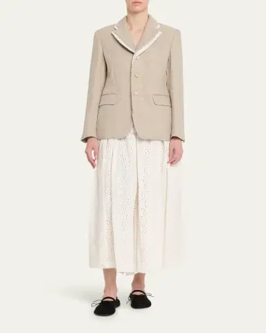 Comme des Garçons Linen-Blend Crochet-Trim Blazer | Thumbnail 2