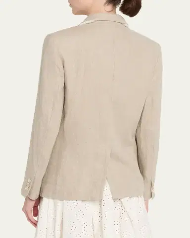 Comme des Garçons Linen-Blend Crochet-Trim Blazer | Thumbnail 3