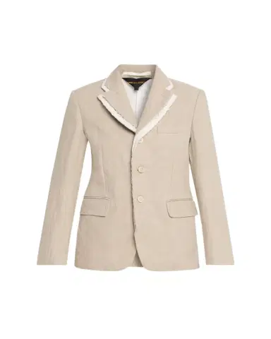Comme des Garçons Linen-Blend Crochet-Trim Blazer | Thumbnail 1