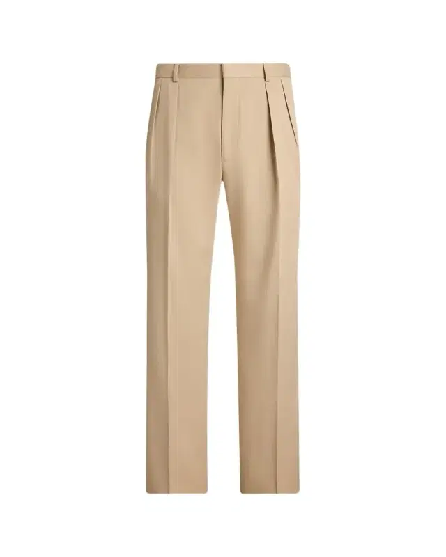 Men's Silk Gabardine Pleated Straight-Leg Trousers Men's Silk Gabardine Pleated Straight-Leg Trousers