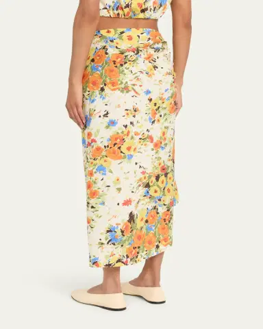 A.L.C. Naomi Floral Draped Midi Skirt | Thumbnail 3