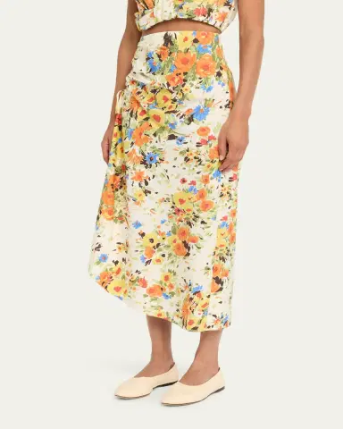 A.L.C. Naomi Floral Draped Midi Skirt | Thumbnail 4