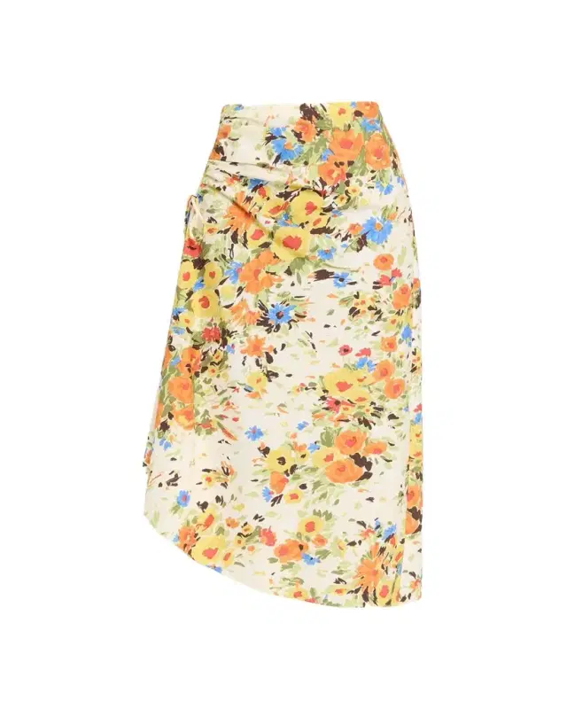 Naomi Floral Draped Midi Skirt