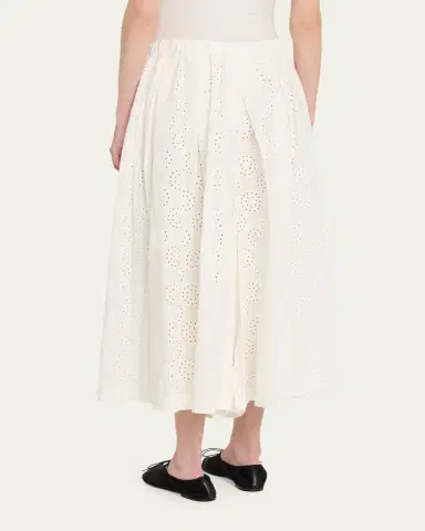 Comme des Garçons Eyelet-Embroidered Cotton Midi Skirt | Thumbnail 3 Comme des Garçons Eyelet-Embroidered Cotton Midi Skirt | Thumbnail 3