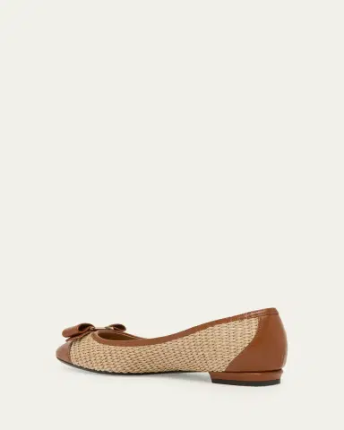 Ferragamo Varina Raffia and Leather Ballerina Flats | Thumbnail 2 Ferragamo Varina Raffia and Leather Ballerina Flats | Thumbnail 2