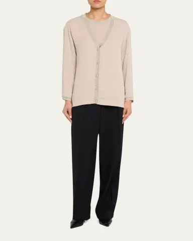 Giorgio Armani Silk V-Neck Cardigan | Thumbnail 2