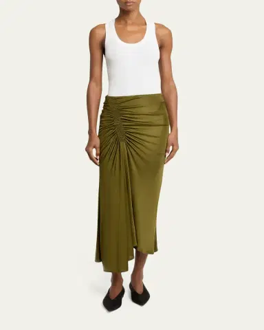 Proenza Schouler Naia Ruched Midi Skirt | Thumbnail 2