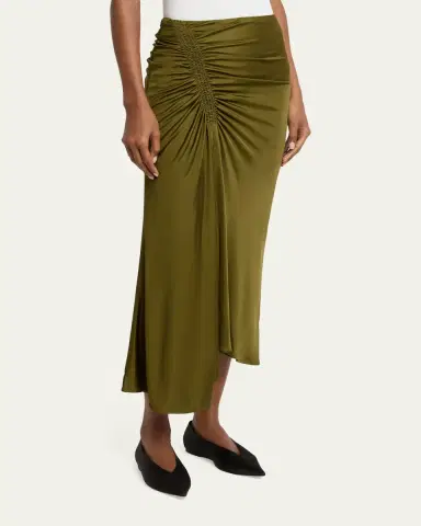 Proenza Schouler Naia Ruched Midi Skirt | Thumbnail 4