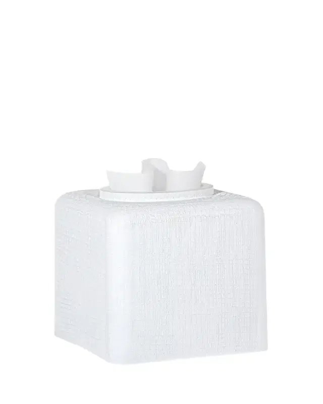 Labrazel Cambric Glass Tissue Box Cover, White Enamel
