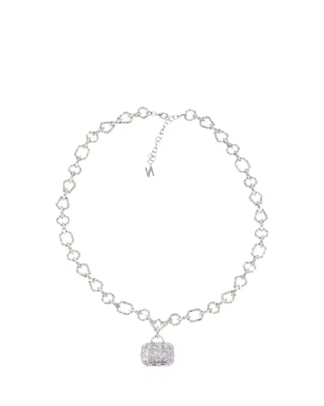 Nickho Rey Houlehan Necklace with Crushed Ice Pendant, White