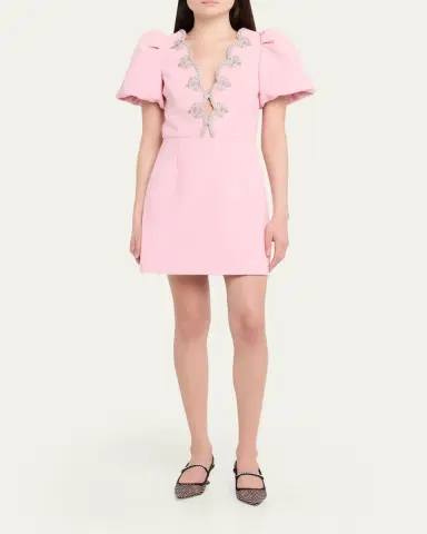 Rebecca Vallance Harlynn Scalloped Diamante-Trim Mini Dress | Thumbnail 2 Rebecca Vallance Harlynn Scalloped Diamante-Trim Mini Dress | Thumbnail 2