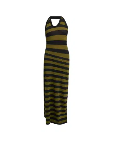 Proenza Schouler Frann Striped Cotton Long Halter Dress | Thumbnail 1 Proenza Schouler Frann Striped Cotton Long Halter Dress | Thumbnail 1