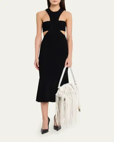 Alexander McQueen Fringed Croc-Embossed Leather Shoulder Bag | Thumbnail 5 Alexander McQueen Fringed Croc-Embossed Leather Shoulder Bag | Thumbnail 5