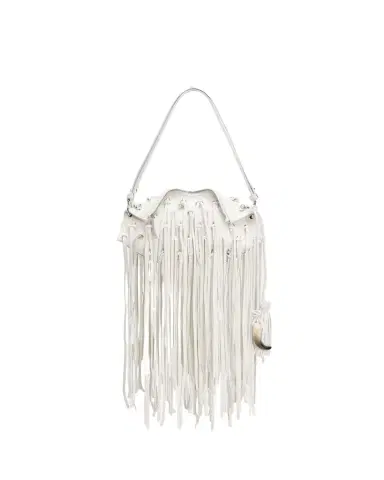 Alexander McQueen Fringed Croc-Embossed Leather Shoulder Bag | Thumbnail 1 Alexander McQueen Fringed Croc-Embossed Leather Shoulder Bag | Thumbnail 1