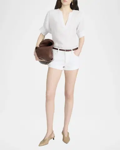 Frame The Linen V-Neck Top | Thumbnail 2 Frame The Linen V-Neck Top | Thumbnail 2
