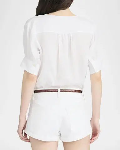 Frame The Linen V-Neck Top | Thumbnail 3 Frame The Linen V-Neck Top | Thumbnail 3