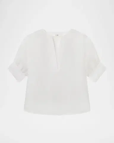 Frame The Linen V-Neck Top | Thumbnail 1 Frame The Linen V-Neck Top | Thumbnail 1