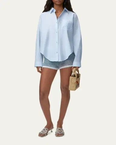 Loewe x Paula's Ibiza Ruffle-Back Cotton-Blend Button-Down Shirt | Thumbnail 2 Loewe x Paula's Ibiza Ruffle-Back Cotton-Blend Button-Down Shirt | Thumbnail 2