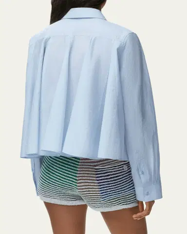 Loewe x Paula's Ibiza Ruffle-Back Cotton-Blend Button-Down Shirt | Thumbnail 3 Loewe x Paula's Ibiza Ruffle-Back Cotton-Blend Button-Down Shirt | Thumbnail 3