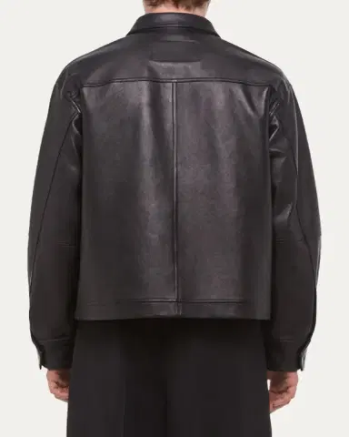 Helmut Lang Men's Bonded Leather Snap-Front Jacket | Thumbnail 3