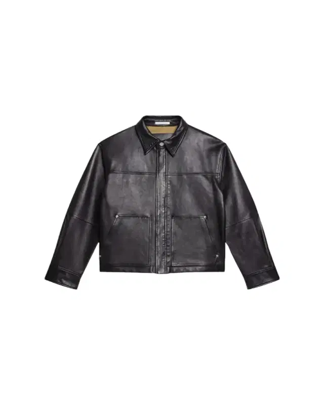 Men's Bonded Leather Snap-Front Jacket