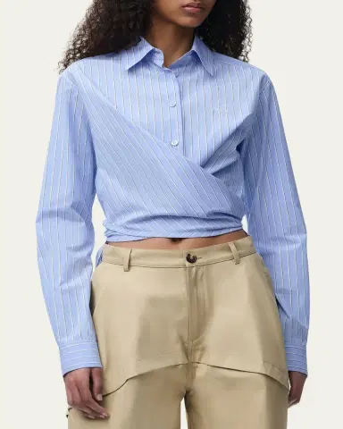 Loewe x Paula's Ibiza Striped Cotton Button-Down Wrap Shirt | Thumbnail 4 Loewe x Paula's Ibiza Striped Cotton Button-Down Wrap Shirt | Thumbnail 4