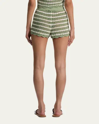 Alice + Olivia Bobbi Striped Pointelle Shorts | Thumbnail 3