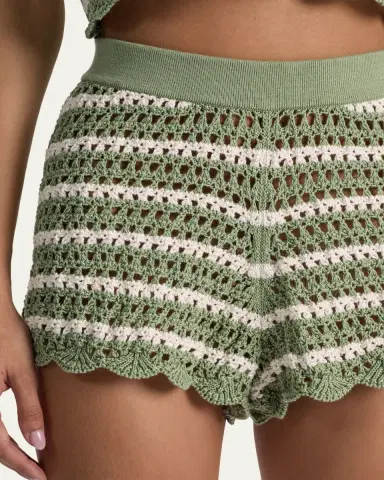 Alice + Olivia Bobbi Striped Pointelle Shorts | Thumbnail 5